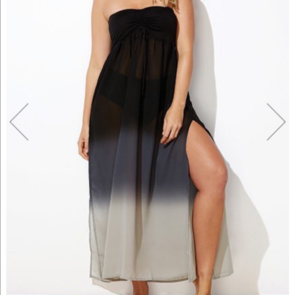Black Ombré Sheer Maxi Dress - Picture 2 of 5